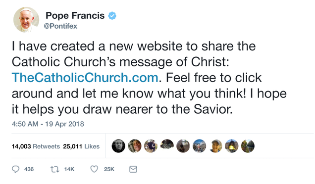 Illustration for article titled Dedication To The Faith: Pope Francis Stayed Up All Night Making A Squarespace Page For Catholicism